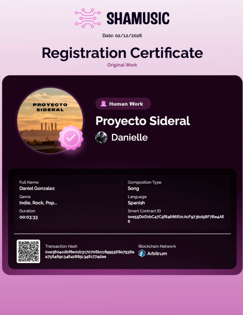 certificado obra shamusic online